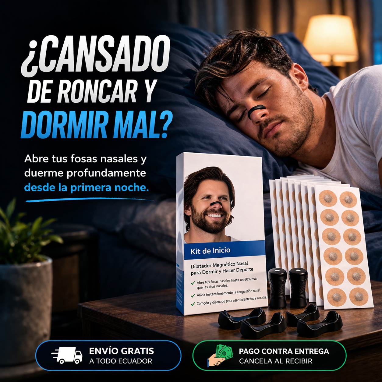 Kit de Tiras Magneticas Para Fosas Nasales   +  Tiras Adhesivas